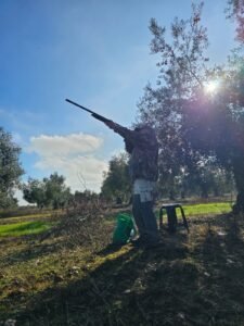 Cacciatore internazionale in una giornata di caccia al tordo con la Sierra del Oro