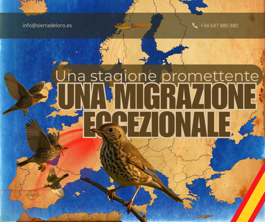 mappa della migrazione dei tordi in Europa